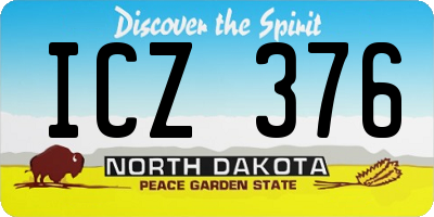 ND license plate ICZ376