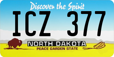 ND license plate ICZ377