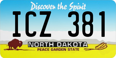 ND license plate ICZ381