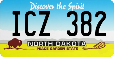 ND license plate ICZ382