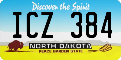 ND license plate ICZ384