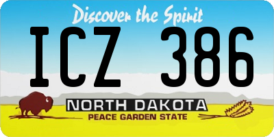 ND license plate ICZ386