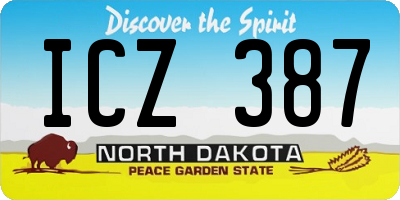 ND license plate ICZ387