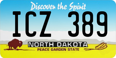 ND license plate ICZ389