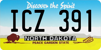 ND license plate ICZ391