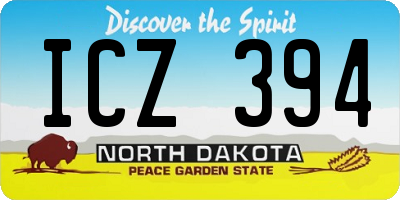 ND license plate ICZ394
