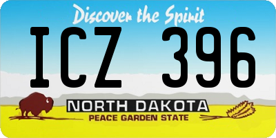 ND license plate ICZ396