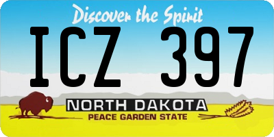 ND license plate ICZ397
