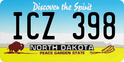 ND license plate ICZ398