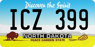 ND license plate ICZ399