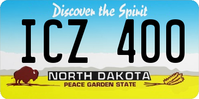 ND license plate ICZ400