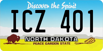 ND license plate ICZ401