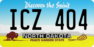 ND license plate ICZ404