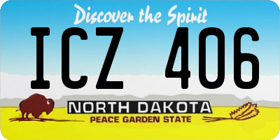 ND license plate ICZ406