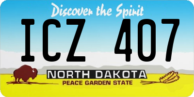 ND license plate ICZ407