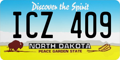 ND license plate ICZ409