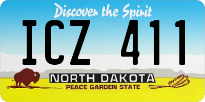 ND license plate ICZ411