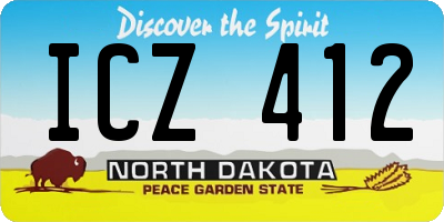 ND license plate ICZ412