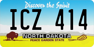 ND license plate ICZ414