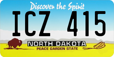 ND license plate ICZ415