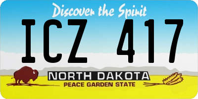 ND license plate ICZ417