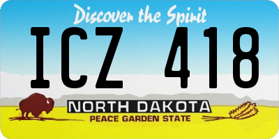 ND license plate ICZ418