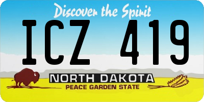 ND license plate ICZ419