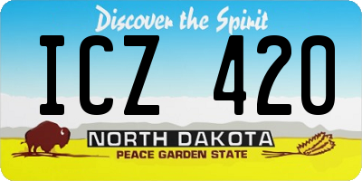 ND license plate ICZ420