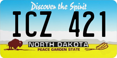ND license plate ICZ421