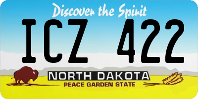 ND license plate ICZ422