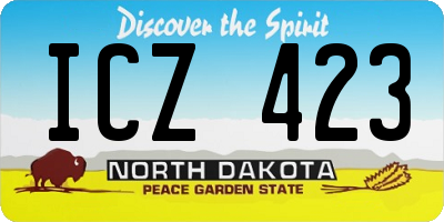ND license plate ICZ423