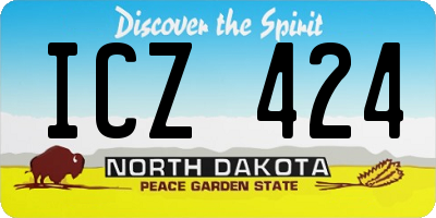 ND license plate ICZ424
