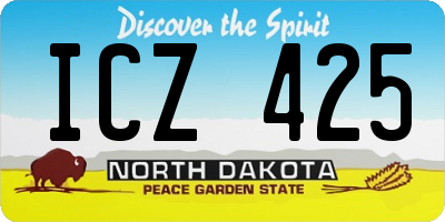 ND license plate ICZ425