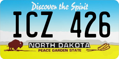 ND license plate ICZ426