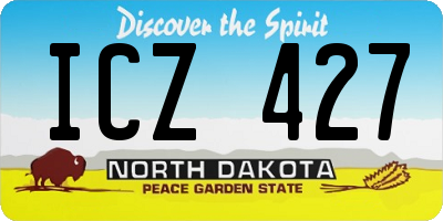 ND license plate ICZ427