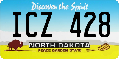 ND license plate ICZ428