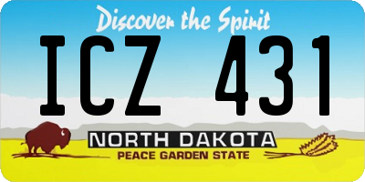 ND license plate ICZ431