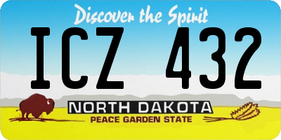 ND license plate ICZ432