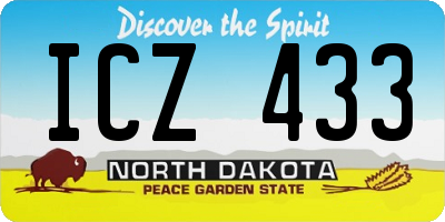 ND license plate ICZ433