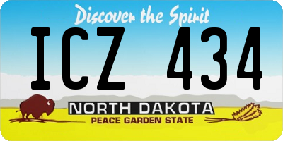 ND license plate ICZ434
