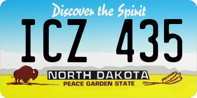 ND license plate ICZ435