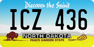 ND license plate ICZ436