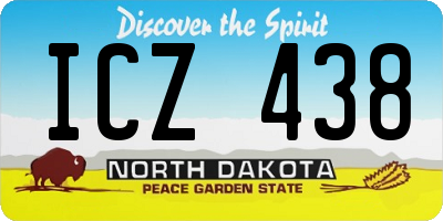 ND license plate ICZ438