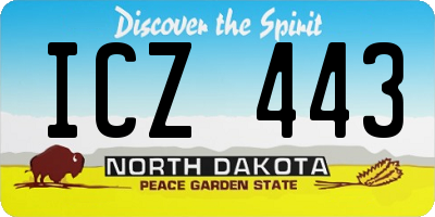 ND license plate ICZ443