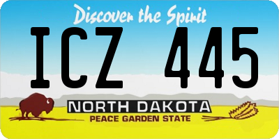 ND license plate ICZ445
