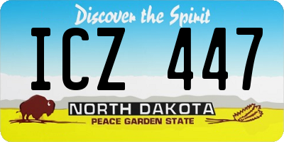 ND license plate ICZ447