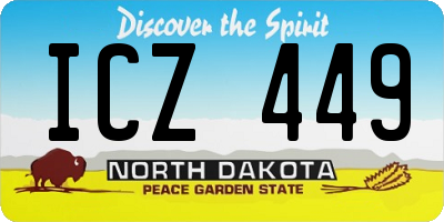 ND license plate ICZ449