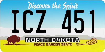 ND license plate ICZ451
