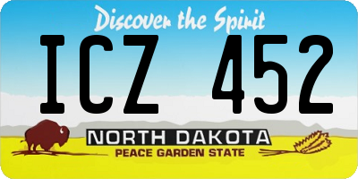 ND license plate ICZ452