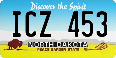 ND license plate ICZ453